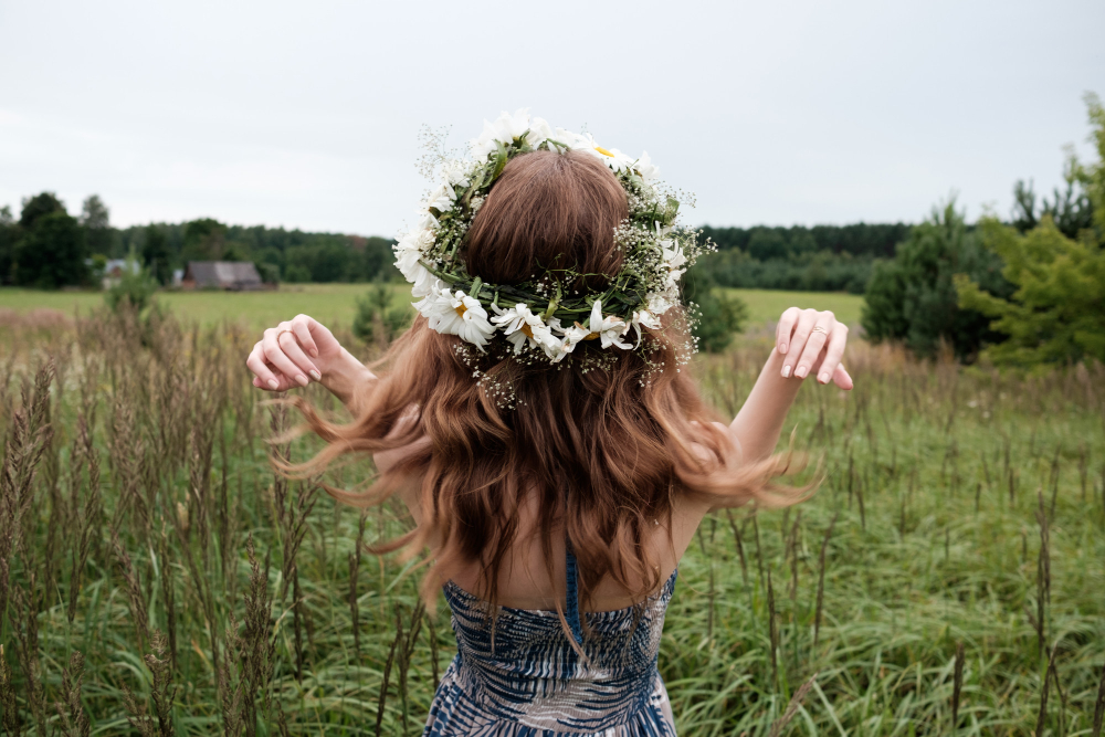 flower wreath-hair-nature